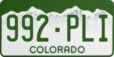CO license plate 992PLI