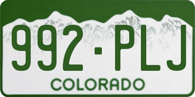 CO license plate 992PLJ