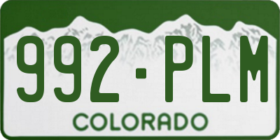 CO license plate 992PLM