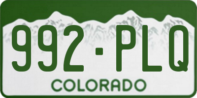 CO license plate 992PLQ