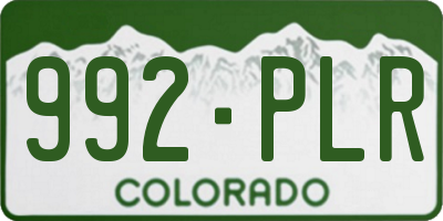 CO license plate 992PLR