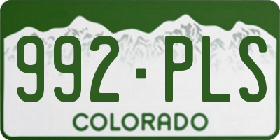 CO license plate 992PLS