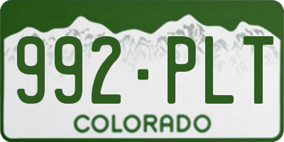 CO license plate 992PLT