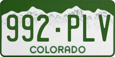 CO license plate 992PLV