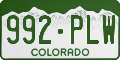 CO license plate 992PLW