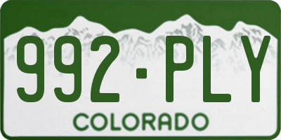 CO license plate 992PLY
