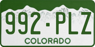 CO license plate 992PLZ