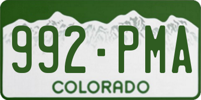 CO license plate 992PMA
