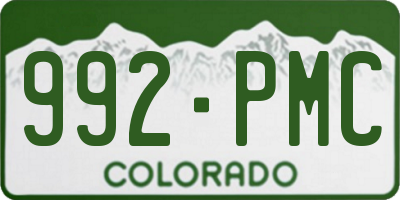 CO license plate 992PMC