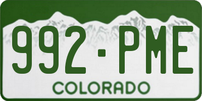 CO license plate 992PME