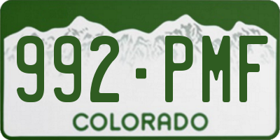 CO license plate 992PMF