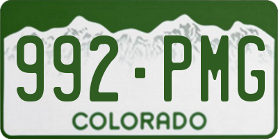 CO license plate 992PMG