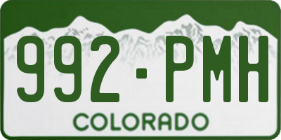 CO license plate 992PMH