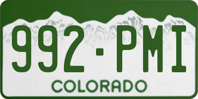 CO license plate 992PMI