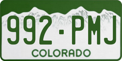 CO license plate 992PMJ