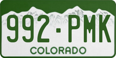 CO license plate 992PMK