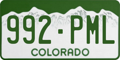 CO license plate 992PML