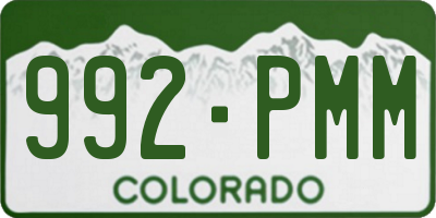 CO license plate 992PMM