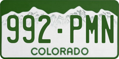 CO license plate 992PMN