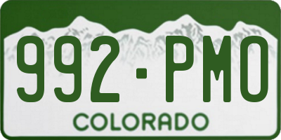 CO license plate 992PMO