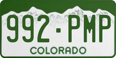 CO license plate 992PMP