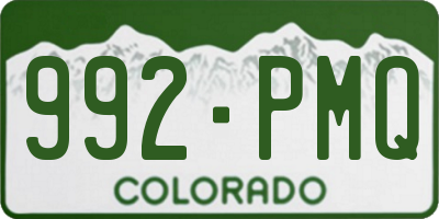 CO license plate 992PMQ