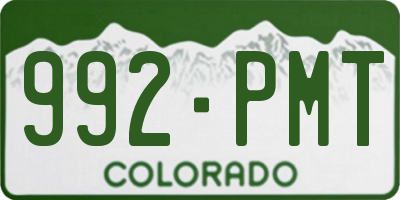 CO license plate 992PMT