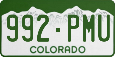 CO license plate 992PMU