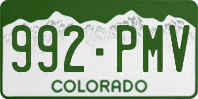 CO license plate 992PMV