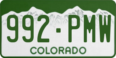 CO license plate 992PMW