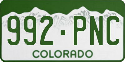 CO license plate 992PNC