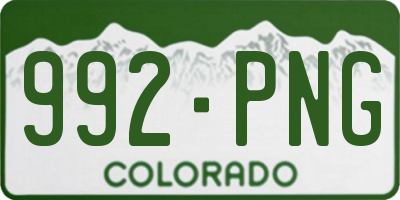 CO license plate 992PNG