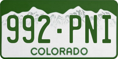 CO license plate 992PNI
