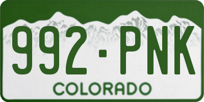CO license plate 992PNK