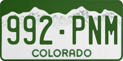 CO license plate 992PNM