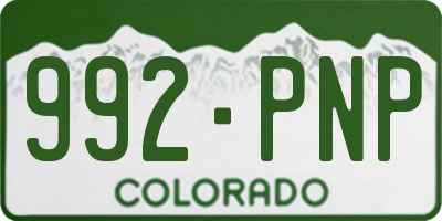 CO license plate 992PNP