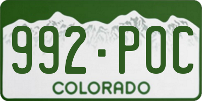 CO license plate 992POC