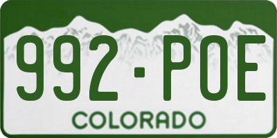 CO license plate 992POE