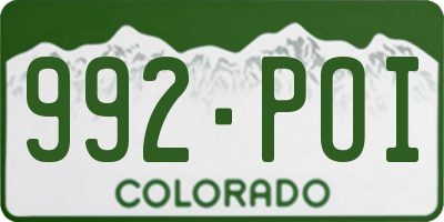 CO license plate 992POI
