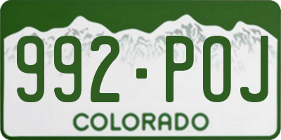 CO license plate 992POJ