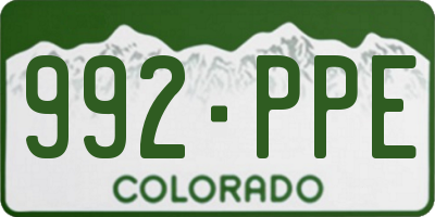 CO license plate 992PPE