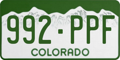 CO license plate 992PPF