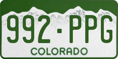 CO license plate 992PPG