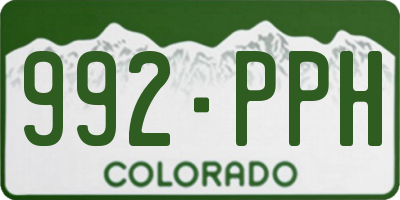 CO license plate 992PPH