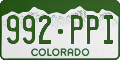 CO license plate 992PPI