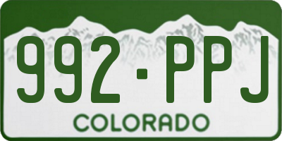 CO license plate 992PPJ