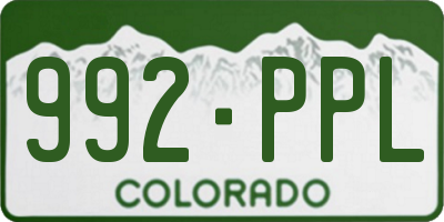 CO license plate 992PPL
