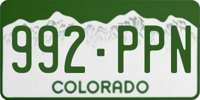 CO license plate 992PPN