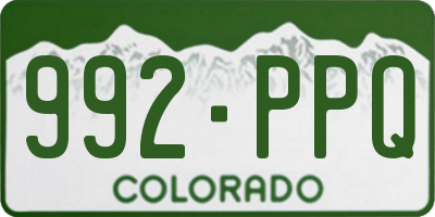 CO license plate 992PPQ