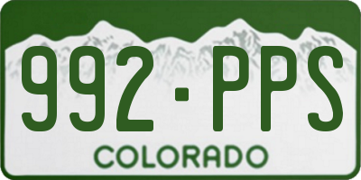 CO license plate 992PPS